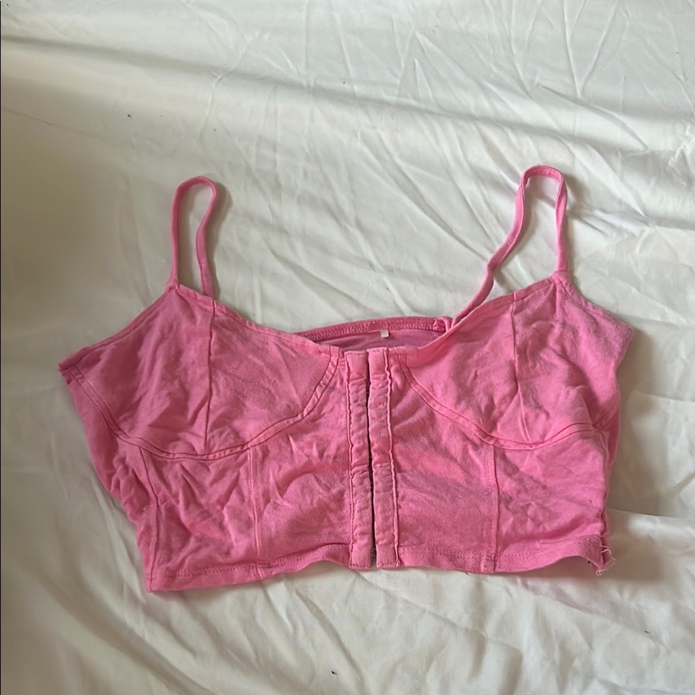 Pink Cropped Tank Top